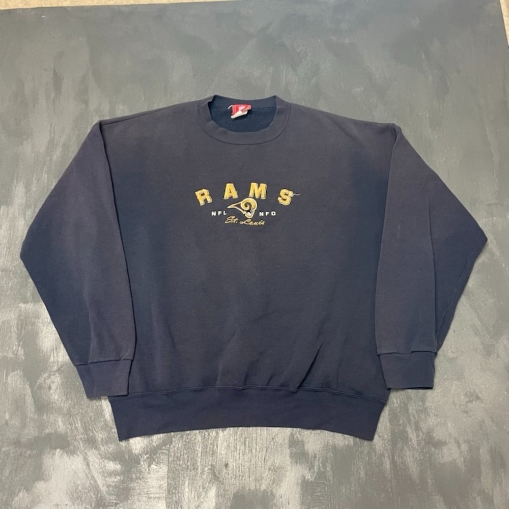 Vintage St. Louis Rams NFL Football Sweatshirt Mens XL Blue 1990s NFL